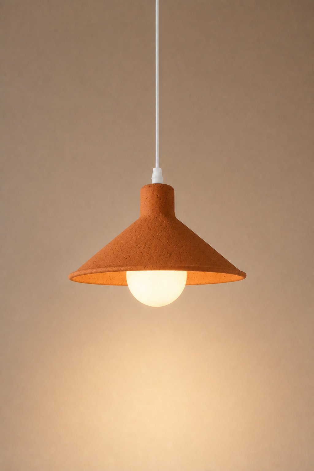 Maison Moya - cone-coolie-plaster-pendant - Brun Argile