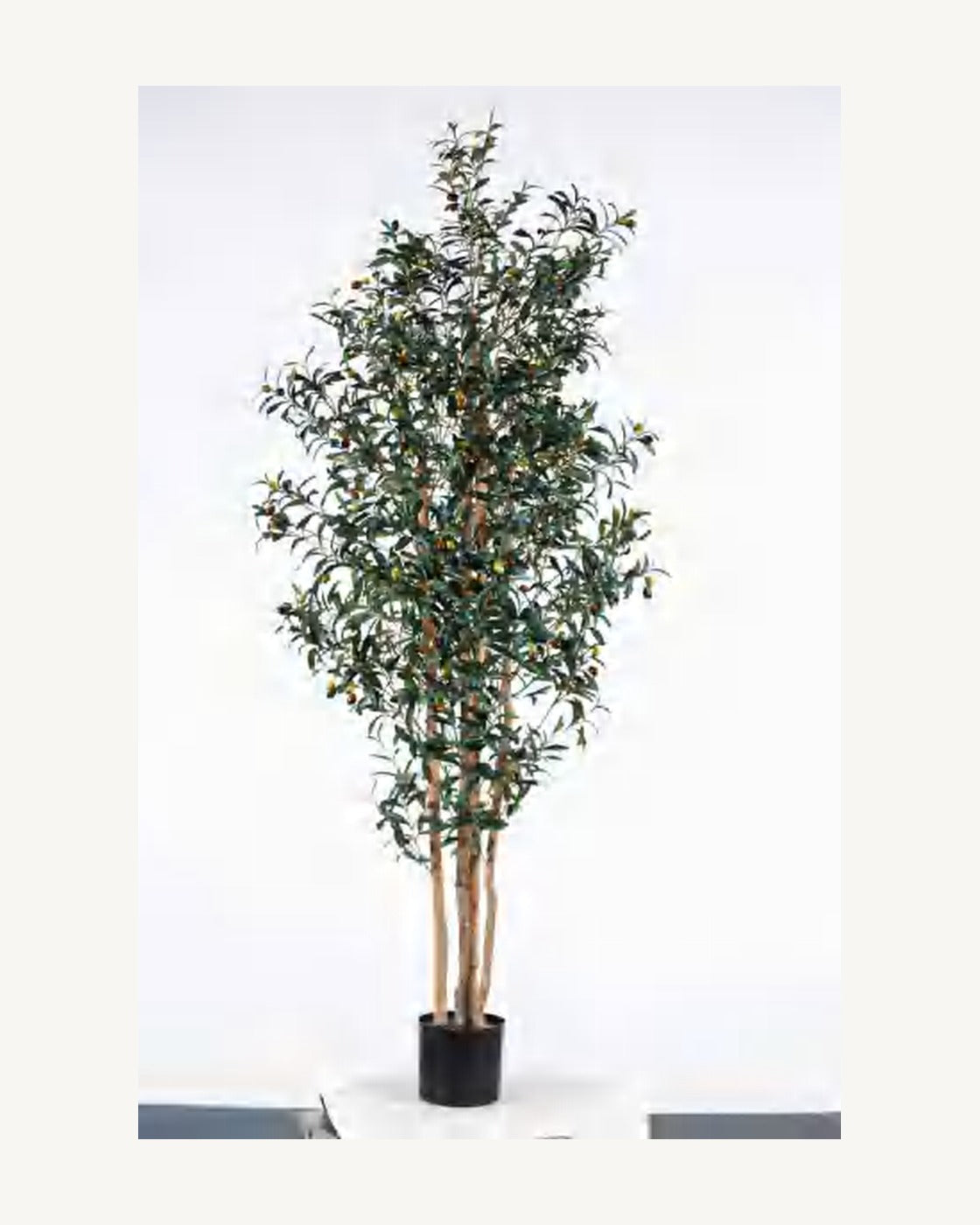 Ibiza Artificial Olive Tree, full product studio view in the included nursery pot