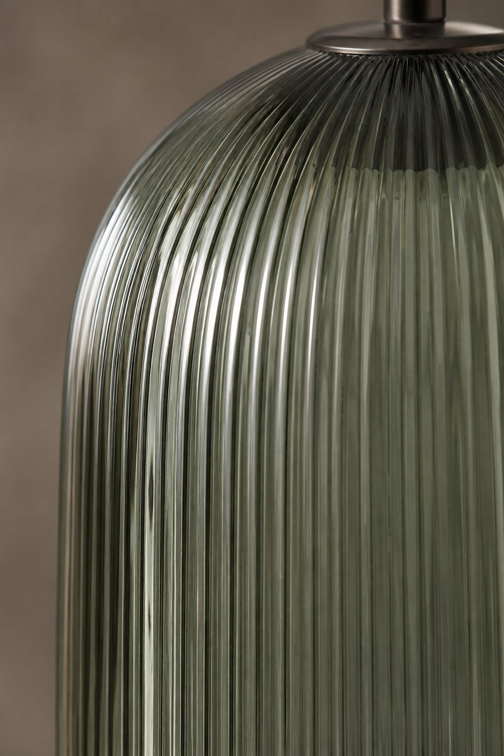 Maison Moya - Lanterne Ribbed Smoke Glass Table Lamp - closeup surface