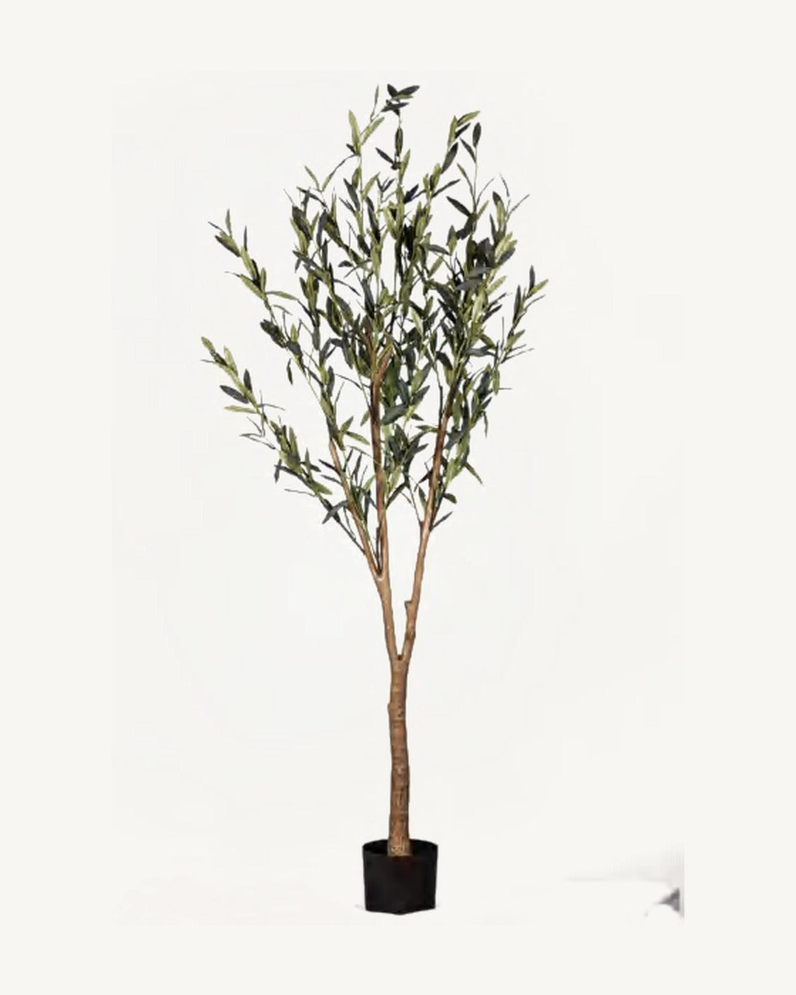 Lisboa Artificial Olive Tree, full product studio view in the included nursery pot
