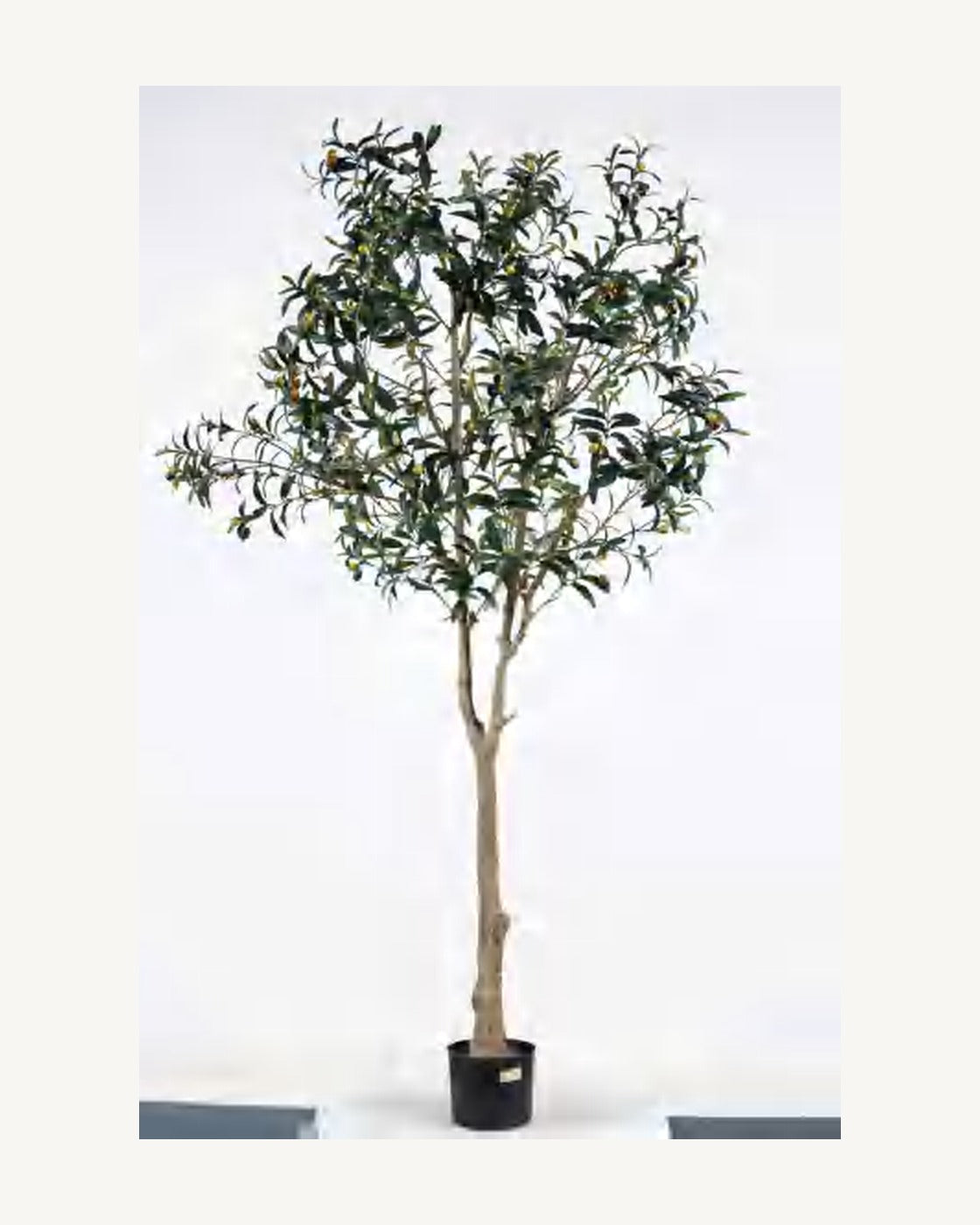 Menorca Artificial Olive Tree, full product studio view in the included nursery pot