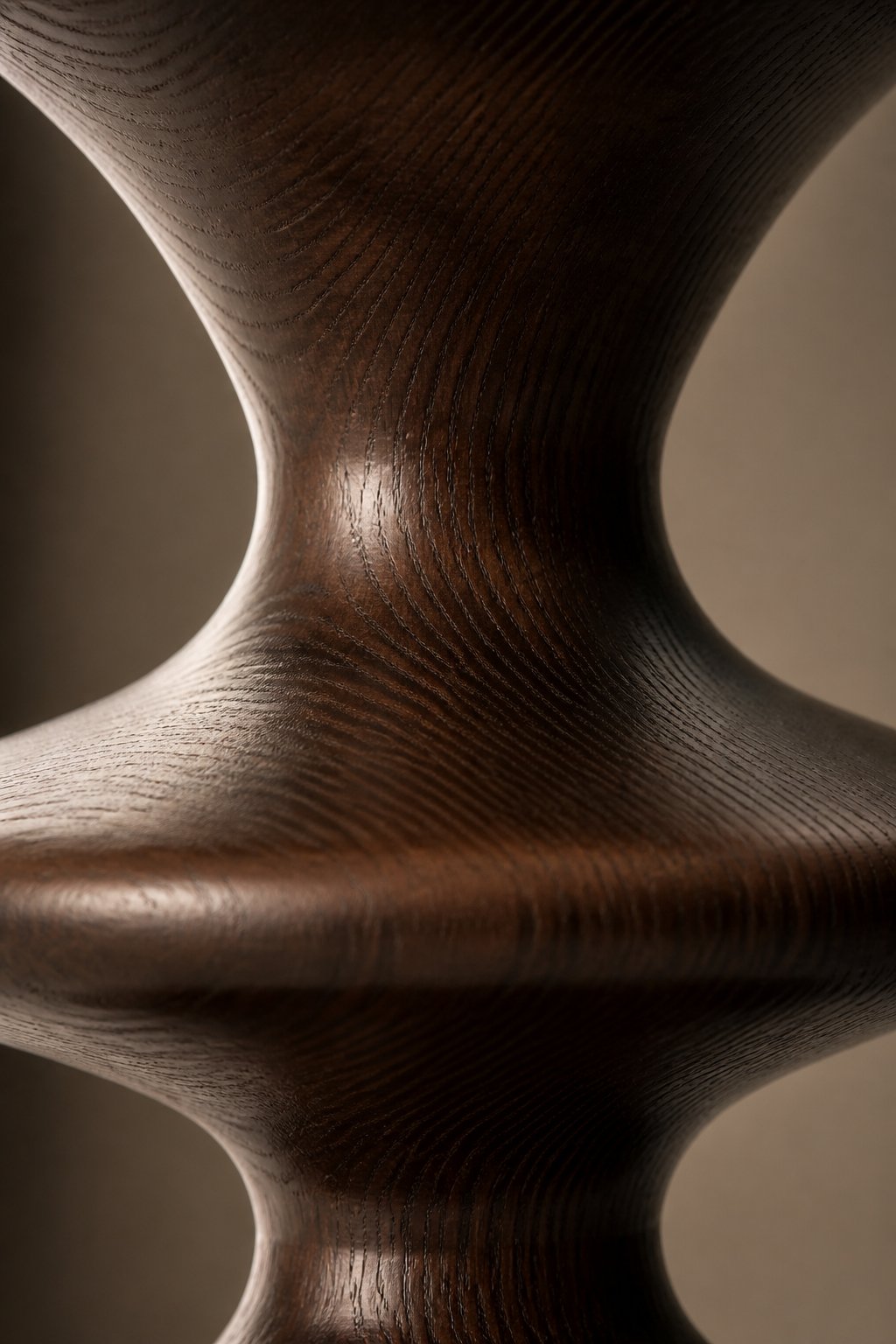 Maison Moya - Sablier Turned Wood Table Lamp - closeup surface
