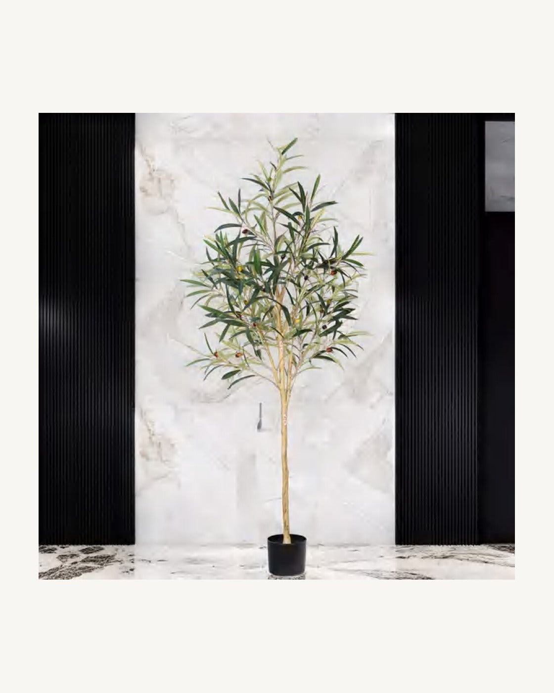 Toledo Artificial Olive Tree, full product studio view in the included nursery pot