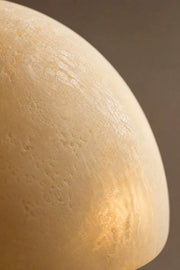 Maison Moya - Pâle Travertine Half-Dome Table Lamp - closeup surface