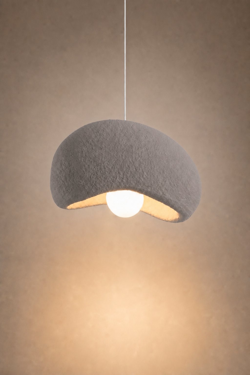 Maison Moya - Alba hand-finished plaster Pendant Lamp - Gris Galet