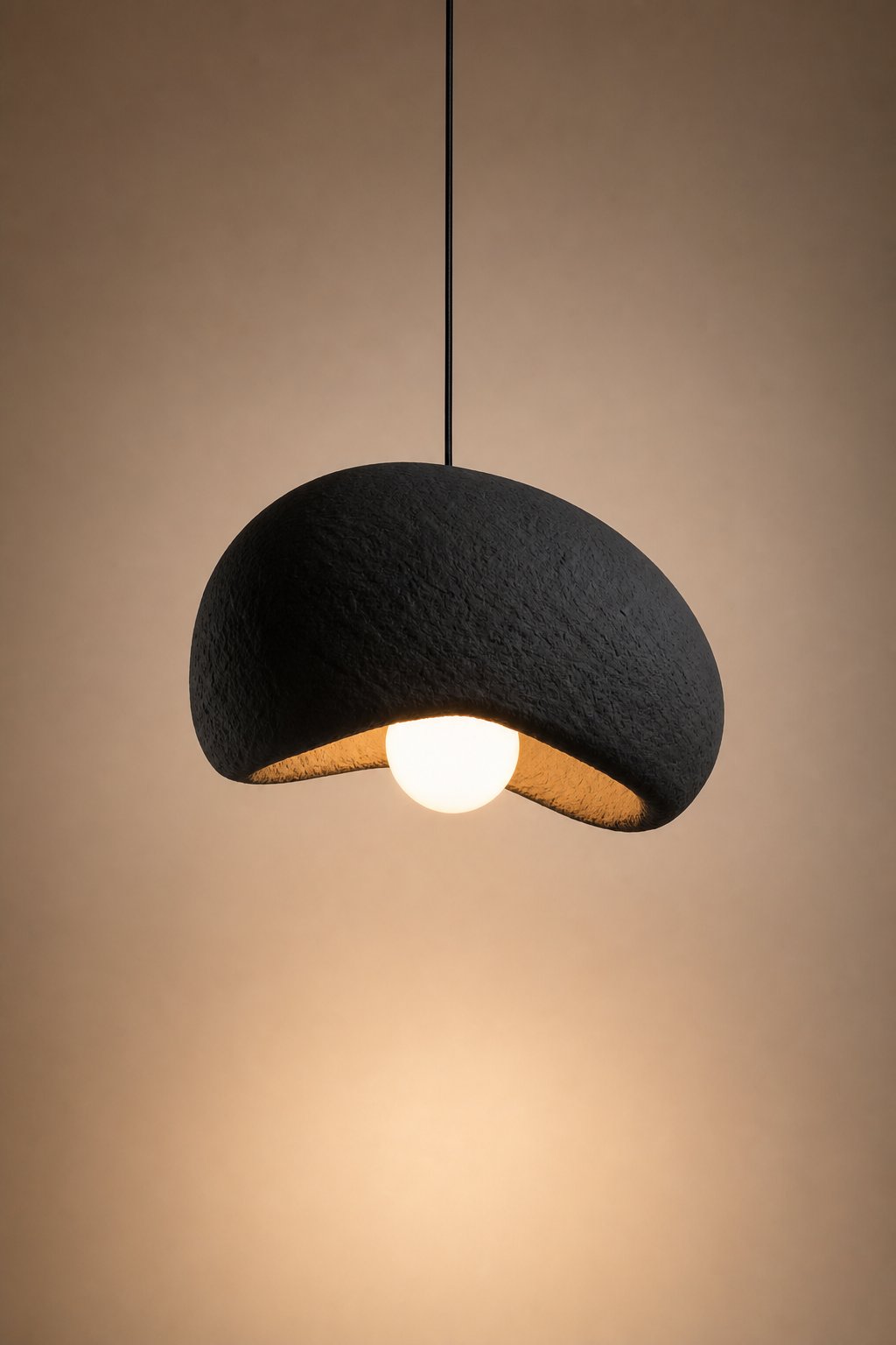 Maison Moya - Alba Sculptural Plaster Pendant Lamp - Noir