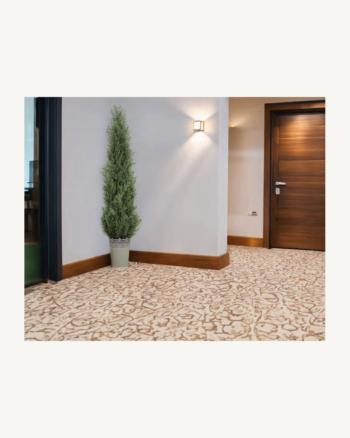 Amalfi Artificial Cedar Tree, full product studio view in the included nursery pot