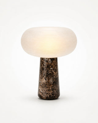 Brioche Ribbed Glass Marble Table Lamp