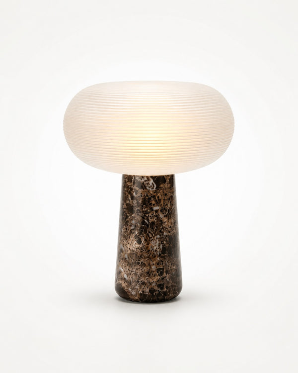 Brioche Ribbed Glass Marble Table Lamp