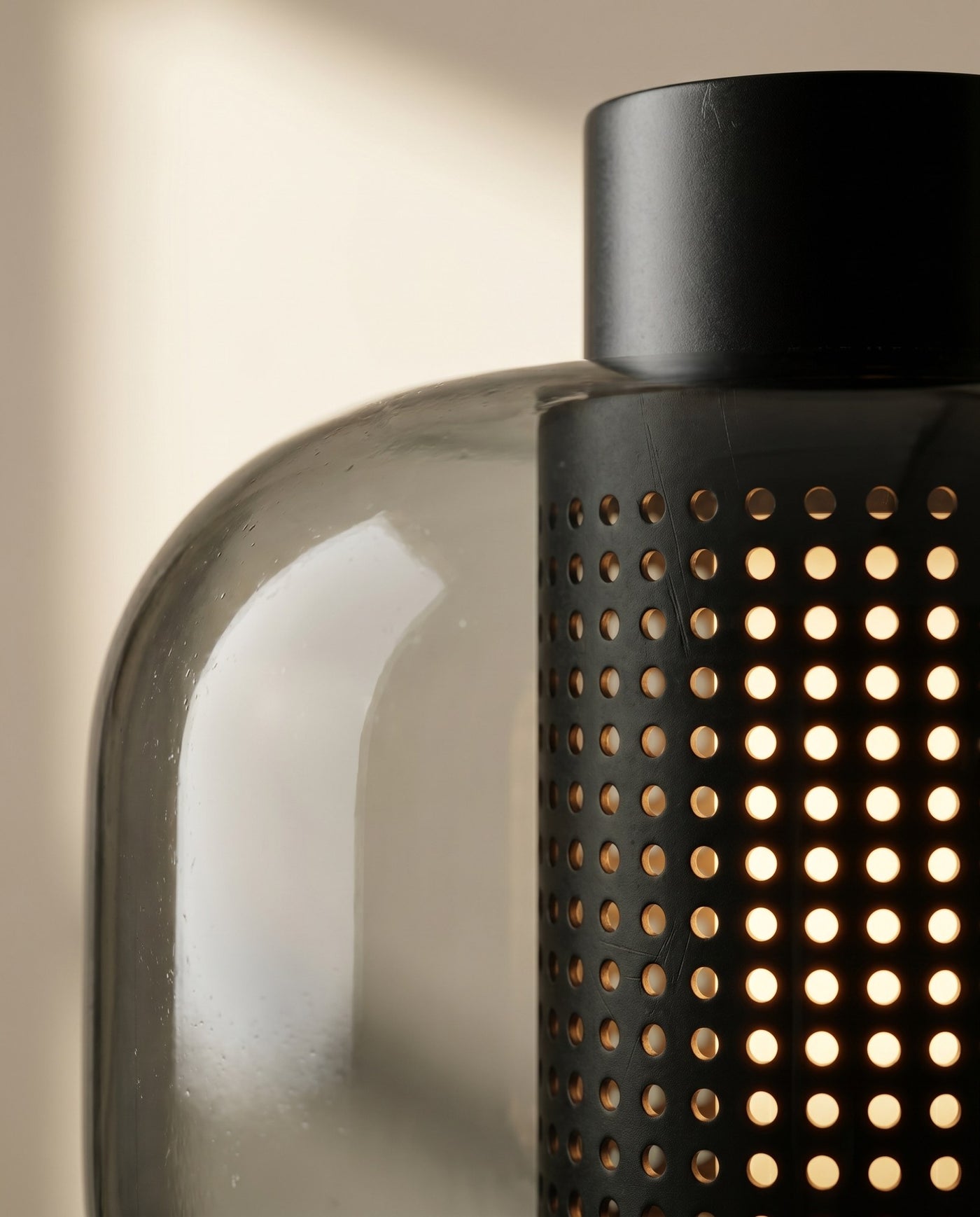 Maison Moya - Cage Caned Glass Globe Table Lamp - 03 closeup-top