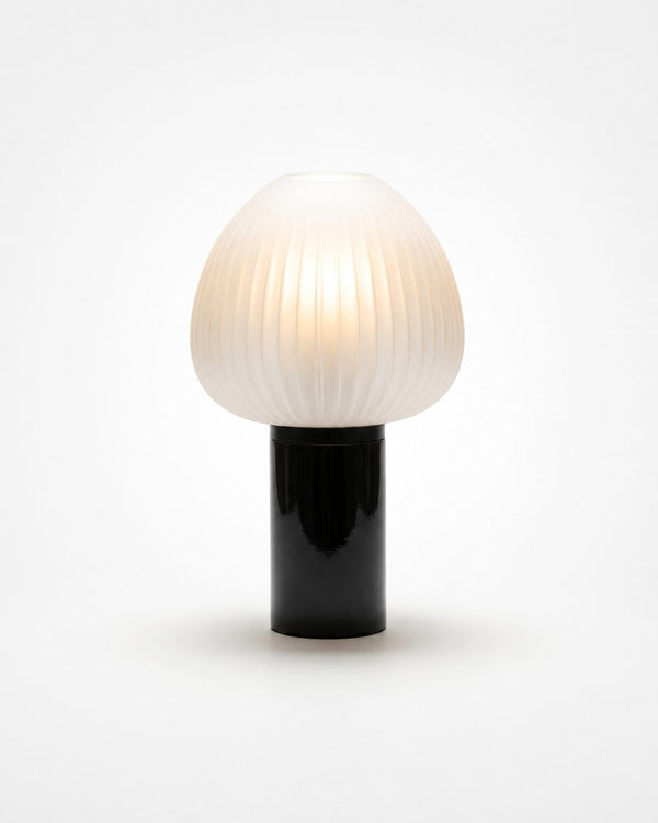 Champignon Ribbed Glass Mushroom Table Lamp