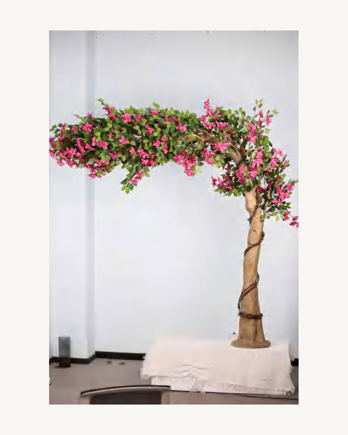 Modena Artificial Bougainvillea Tree, full product studio view in the included nursery pot
