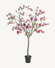 Ostuni Artificial Blossom Tree, Pink, full product studio view in the included nursery pot