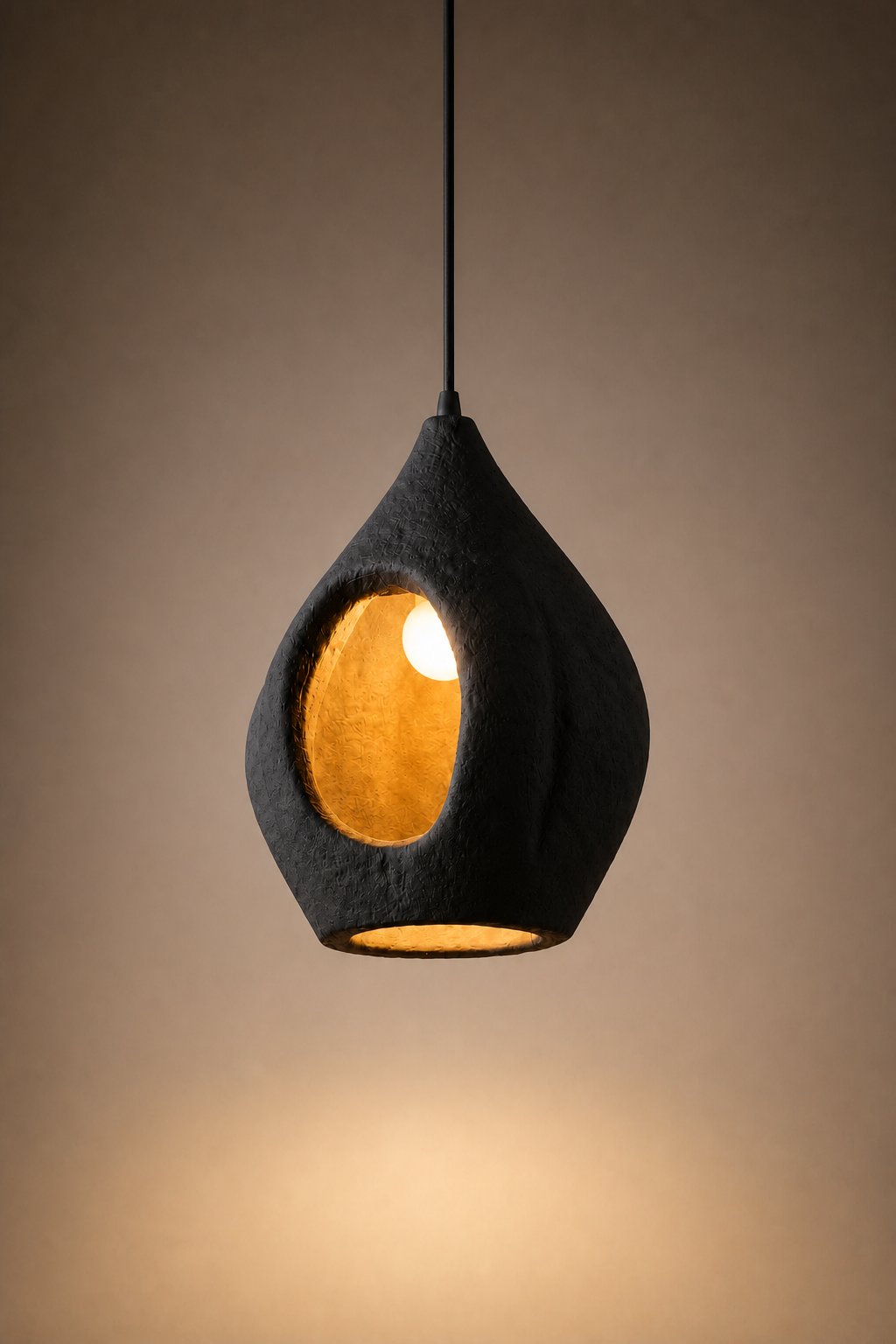 Maison Moya - Torch Sculptural Teardrop Pendant Lamp - Noir