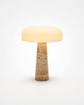 Travertin Cône Travertine Cone Table Lamp