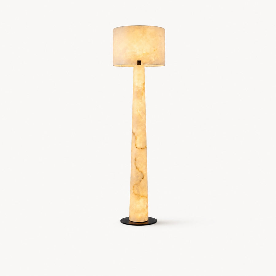Albâtre Alabaster Column Floor Lamp