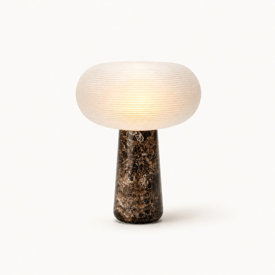 Brioche Ribbed Glass Marble Table Lamp