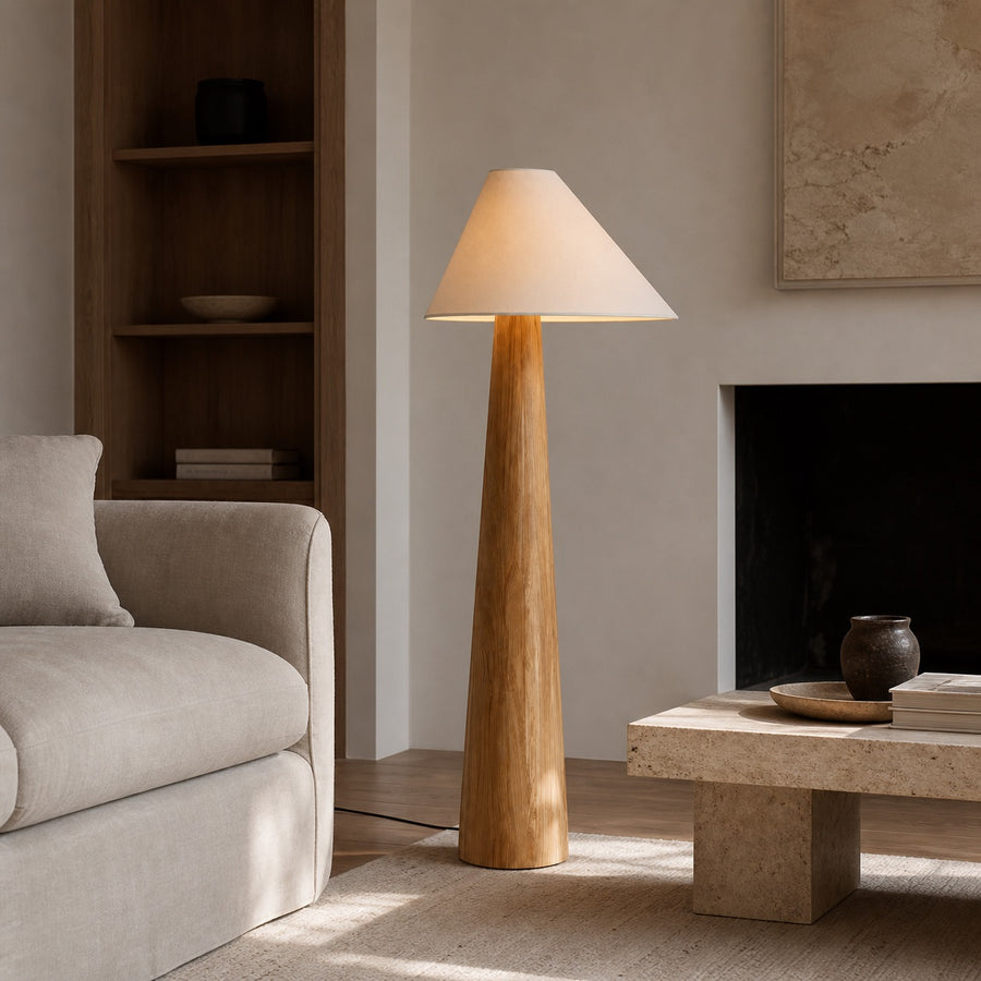 Cône Bois Japandi Cone Floor Lamp