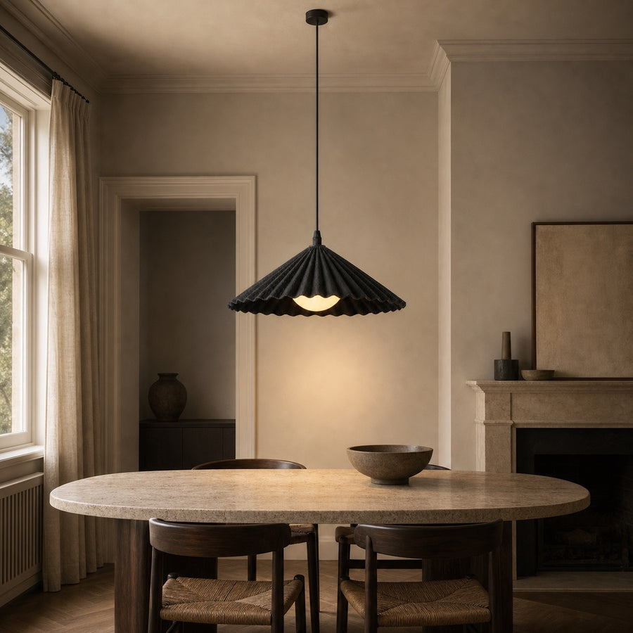 Origami Pleated Plaster Pendant Lamp