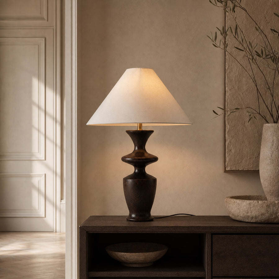 Sablier Turned Wood Table Lamp
