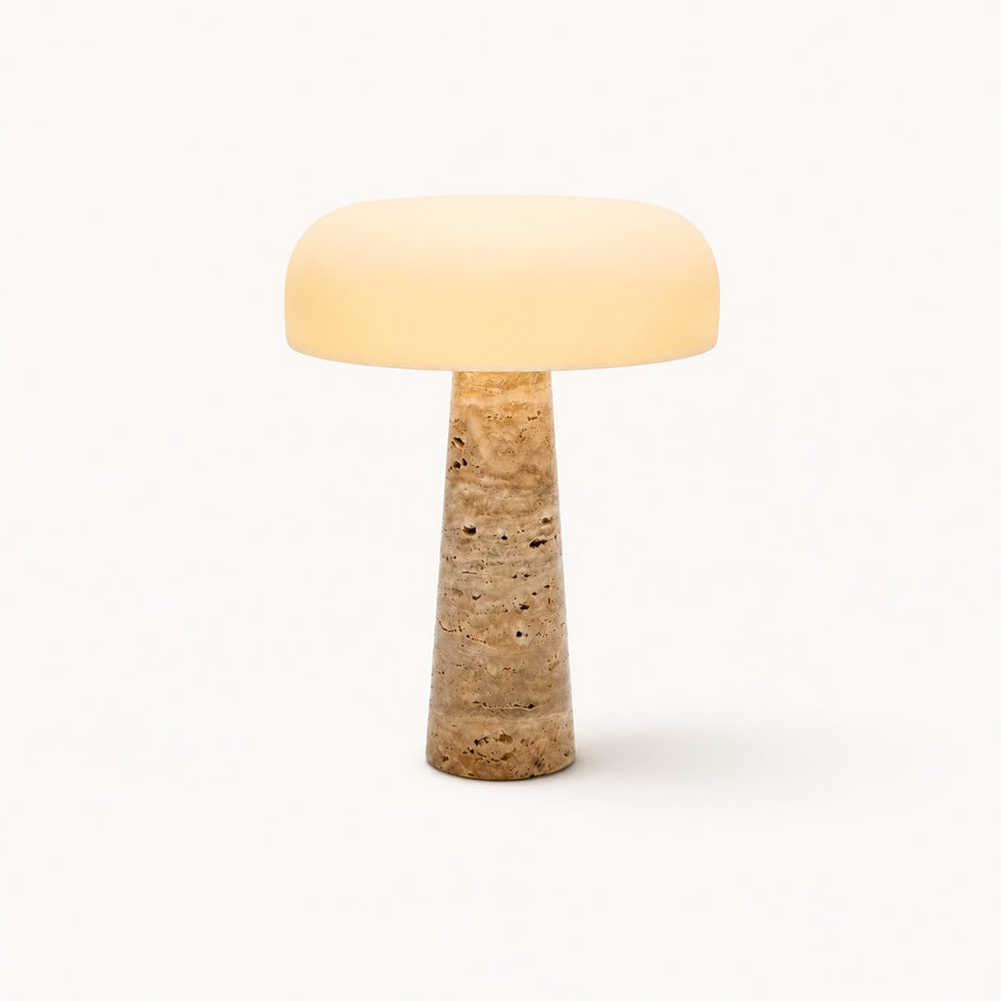 Travertin Cône Travertine Cone Table Lamp
