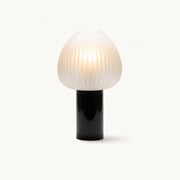 Lámpara de mesa Champignon de vidrio estriado